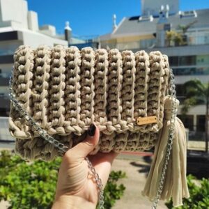 Bolsa Feminina de Crochê Artesanal Tiracolo Feita à Mão