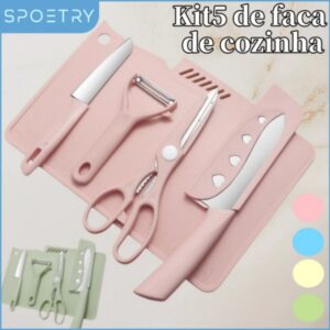 BR- Kit5 de faca de cozinha / combinação de utensílios de cozinha portáteis/ placa de cozinha / faca de cozinha