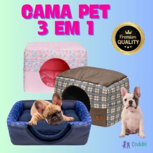 Cama Toca Iglu 3 em 1 para Cachorro e Gato Luxo Caminha Pet