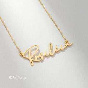 Colar Nome Personalizado Antialérgico Banhado a Ouro 18k Semijoia Luxo - Art Force Semijoias