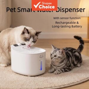 Fonte de Água Automática para Gatos e Cachorros 2,2L com Proteção Contra Falta de Água