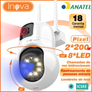 Câmera de Segurança Wi-Fi Externa 360° 6MP Inova