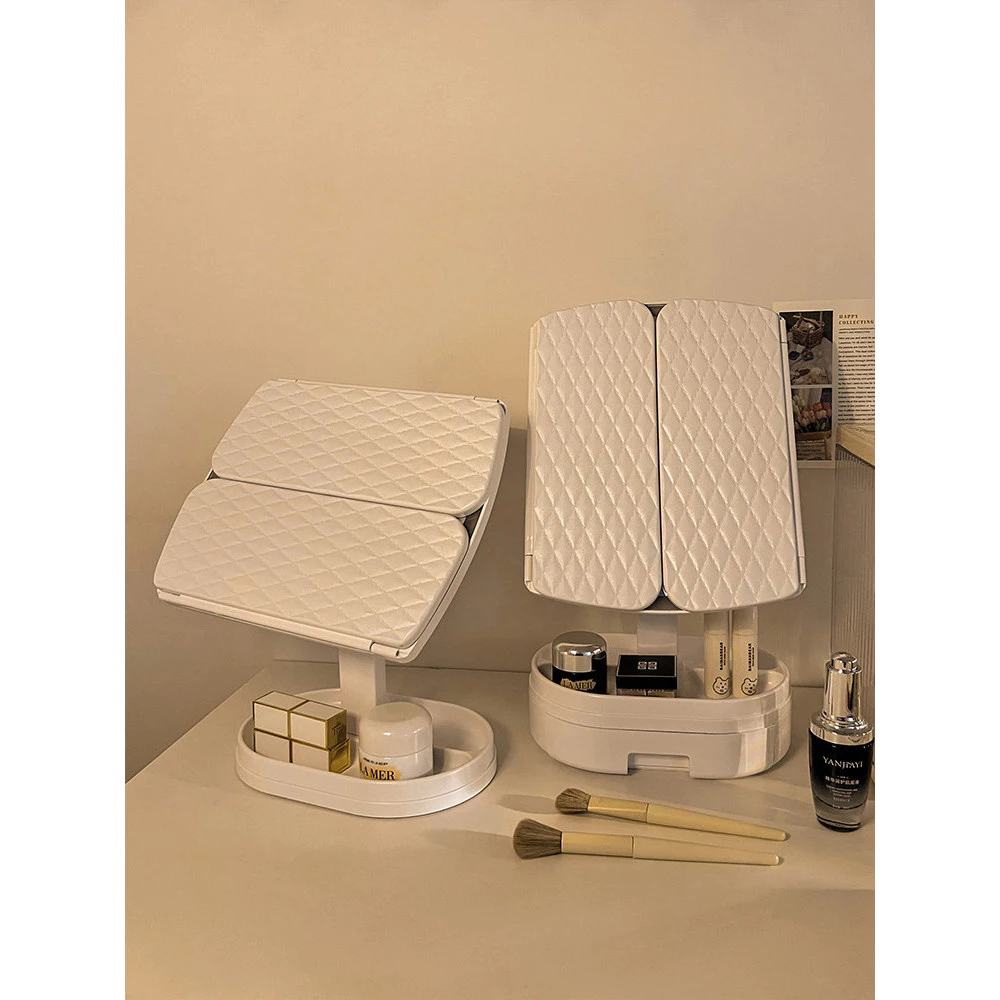 Espelho de Maquiagem com Luz LED para Mesa