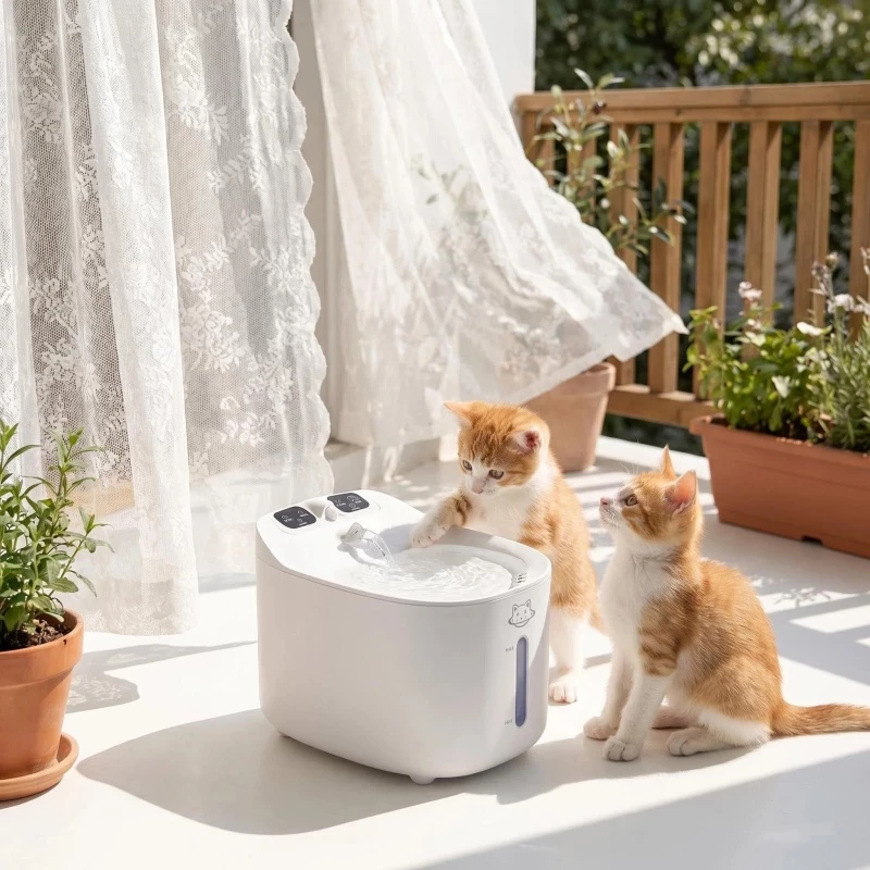 Fonte de Água Automática para Gatos e Cachorros 2,2L com Proteção Contra Falta de Água