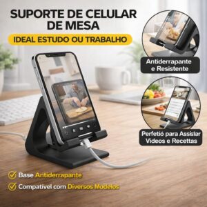 Suporte Celular/Suporte Celular mesa/Suporte Celular Trabalho/Base para Celular/Suporte Universal para Celular